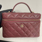 Chanel 25B Burgundy Caviar Slim Vanity Bag