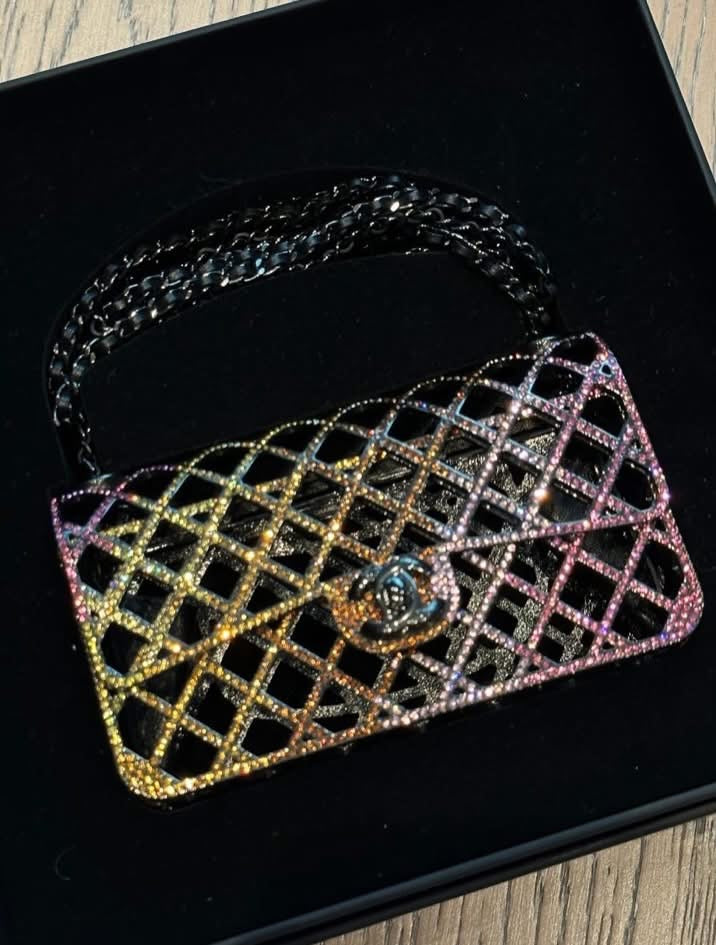 Chanel Crystal Cage Minaudière Multicolor Mini Black Hardware 2024