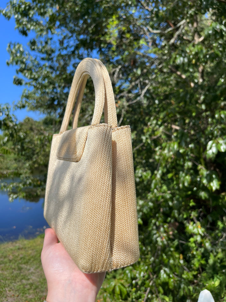 Chanel Vintage Medium Tan Rope Kelly Top Handle