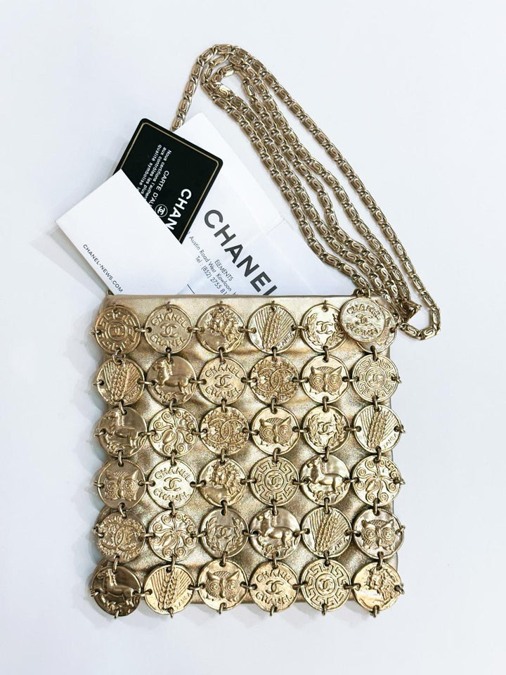 Chanel 18C Metiers D’art Gold Medallion Evening Bag