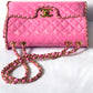 Chanel 1995 Jumbo Barbie Pink Chain Around Flap Bag