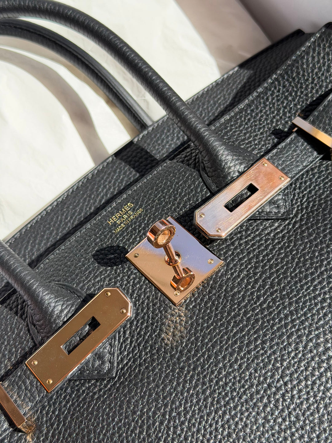 Hermès Birkin 30 — Noir Togo with Rose Gold Hardware