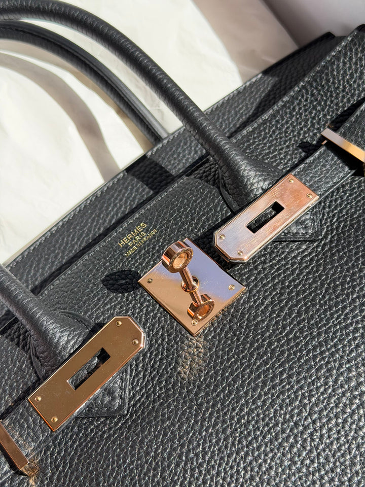 Hermès Birkin 30 — Noir Togo with Rose Gold Hardware