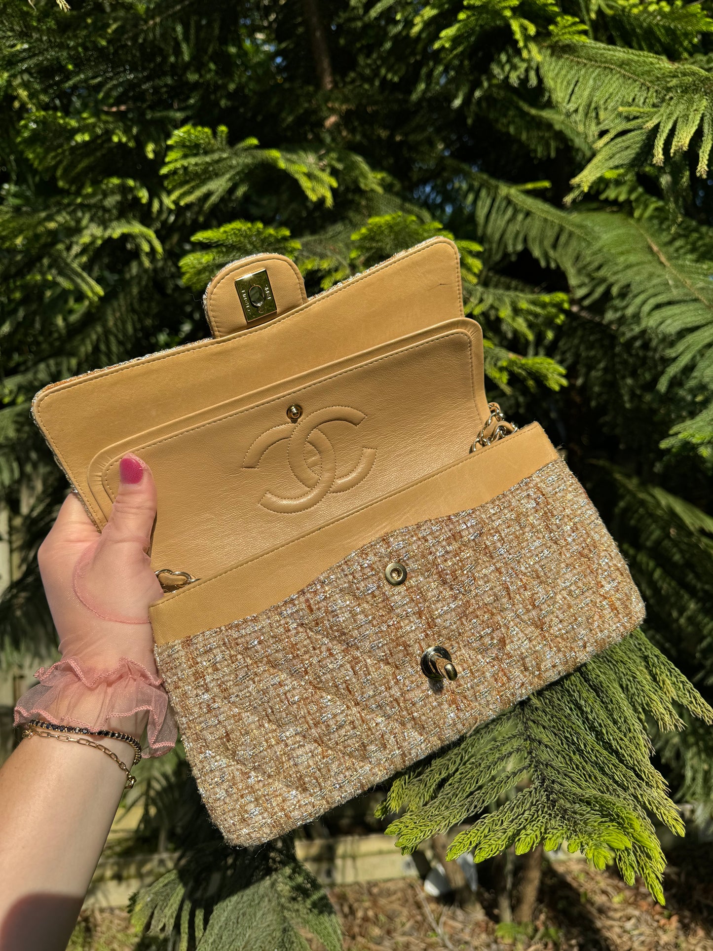 Chanel 24K Medium Vintage Tweed Flap Bag