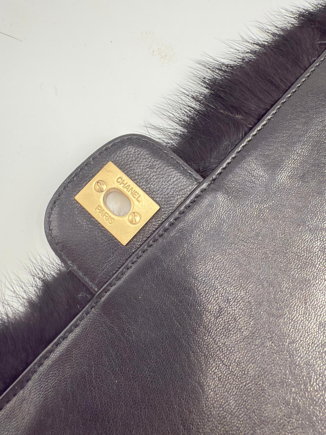 Chanel Multicolor Maxi Mink Fur Single Flap Bag