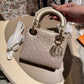Lady Dior Champagne Ostrich Mini Top Handle