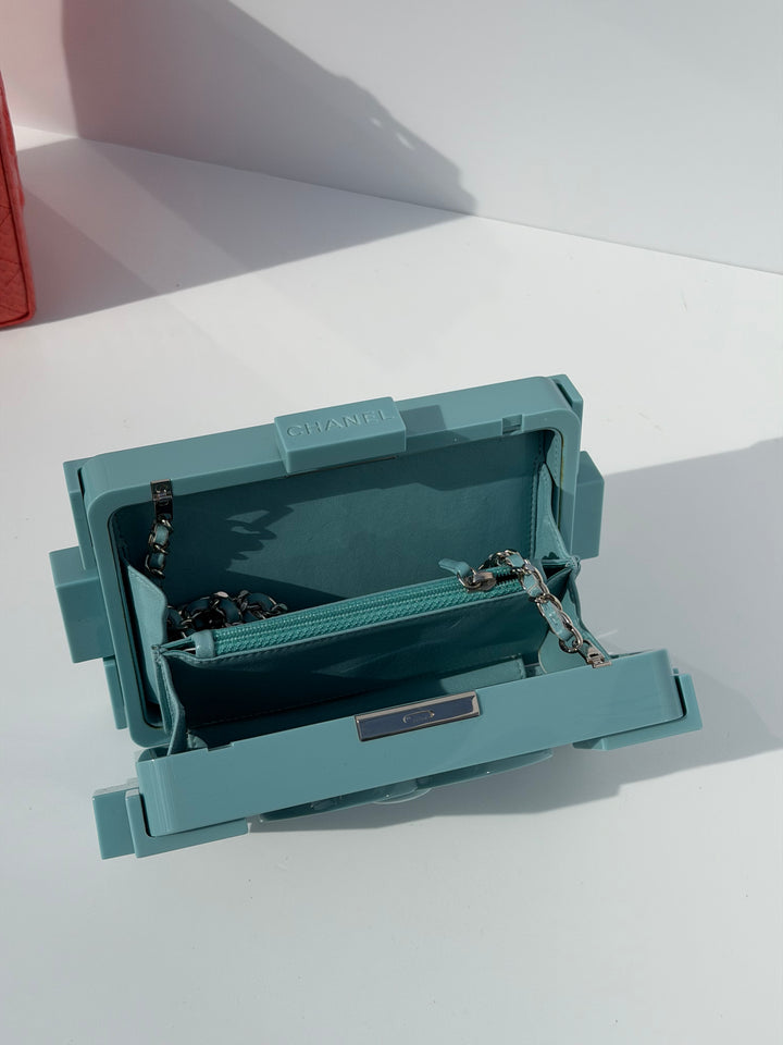 Chanel Baby Blue Plexiglass Lego Minaudiere