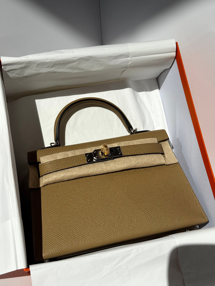 Hermes Mini Sellier Poussiere Electrum Kelly 20