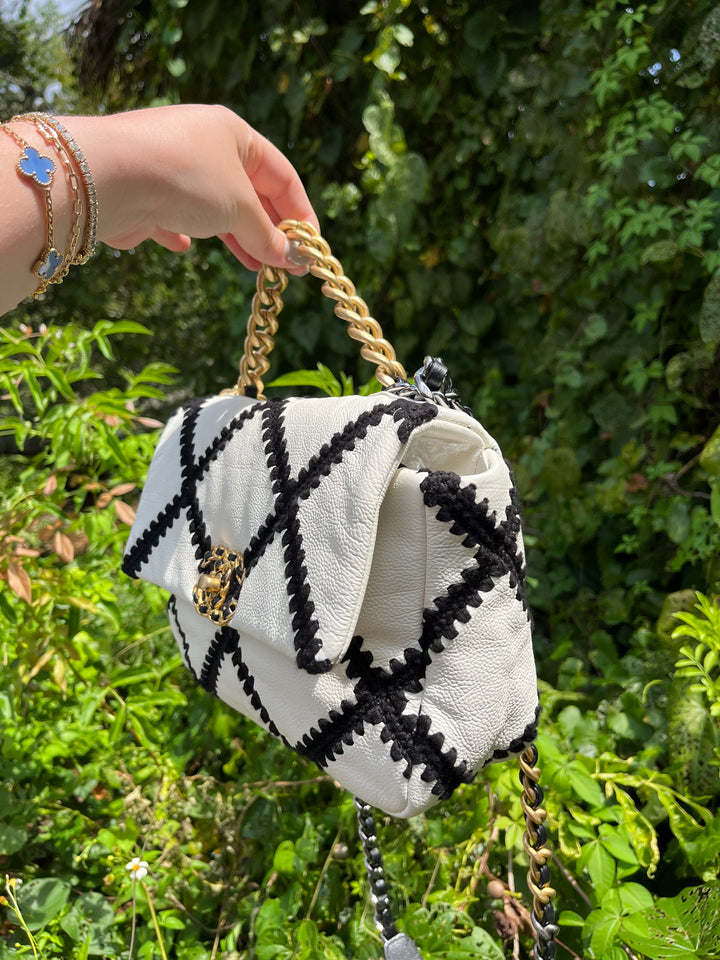 Chanel 19 Medium Crochet Quilted Calfskin Flap Bag