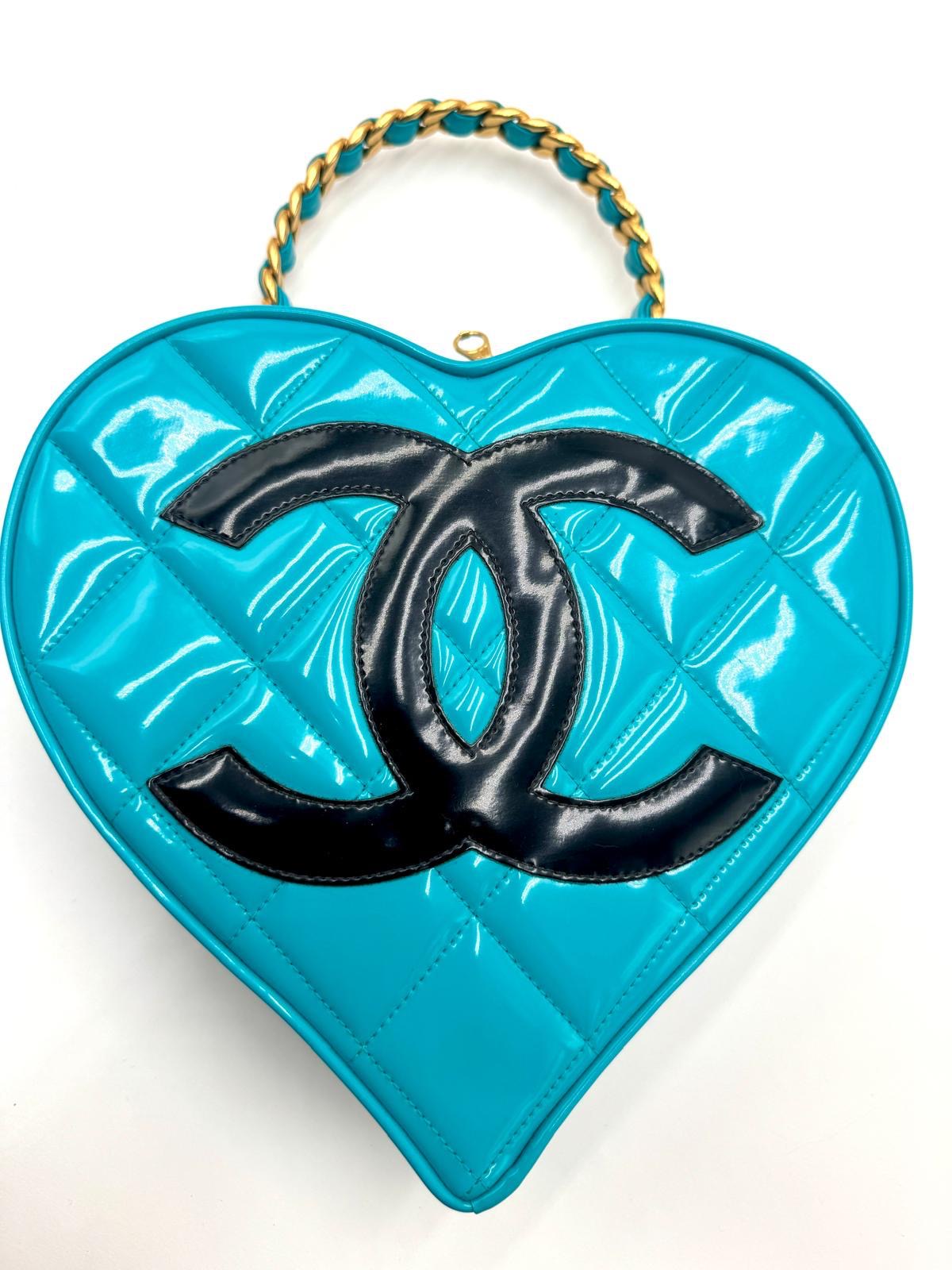 Chanel 1995 CC Blue Heart Vanity Bag