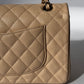 Chanel 22C Light Beige Medium Caviar Double Flap Bag