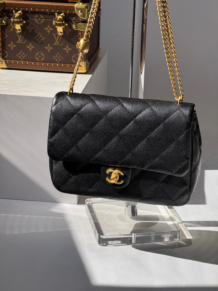 Chanel Black Medium Caviar Sweetheart Crush Flap Bag