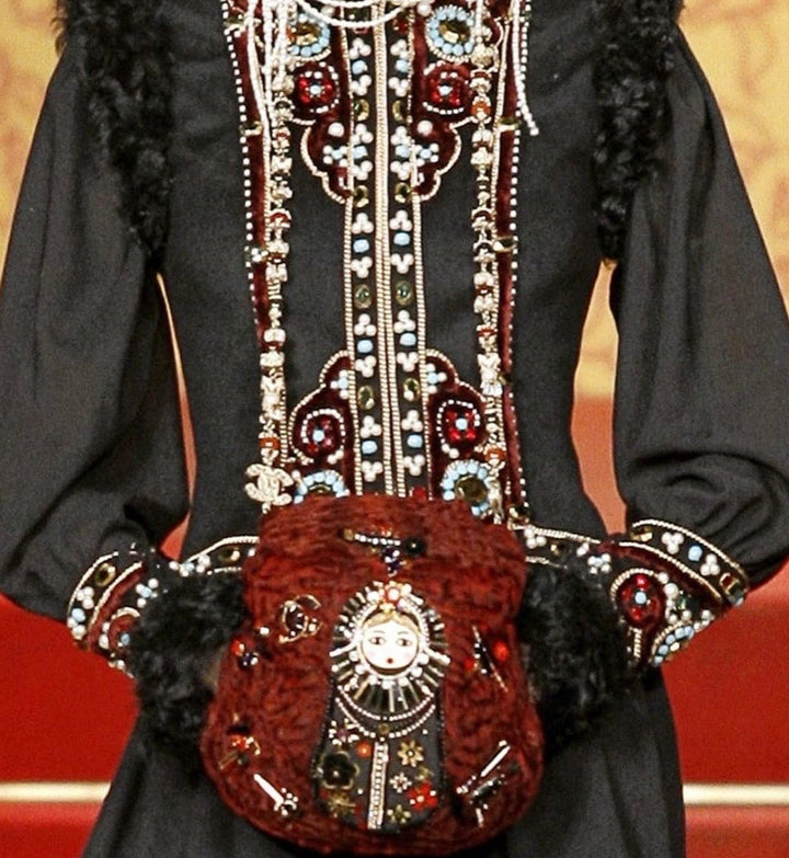 Chanel 2009 Paris - Moscou Embellished Persian Lamb Muff Clutch Bag