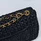 Chanel 18C Black Ancient Greece Raffia Crochet Flap Bag
