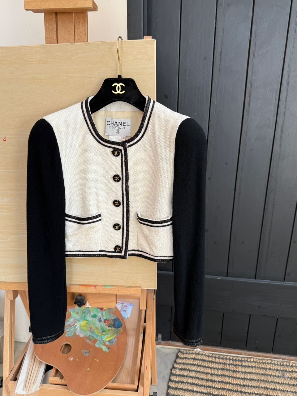 Chanel 1995 Black & White Cropped Jacket