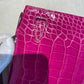 Hermes Rose Scheherazade Alligator Kelly Pochette