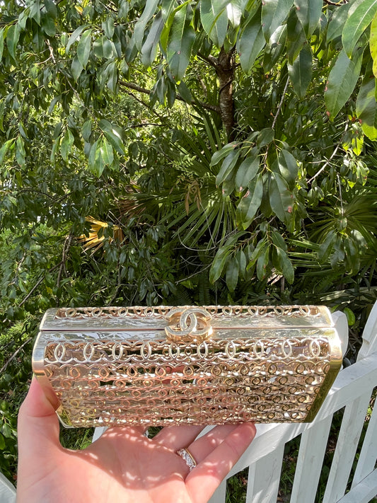 Chanel CC Moucharabieh Minaudiere Bag