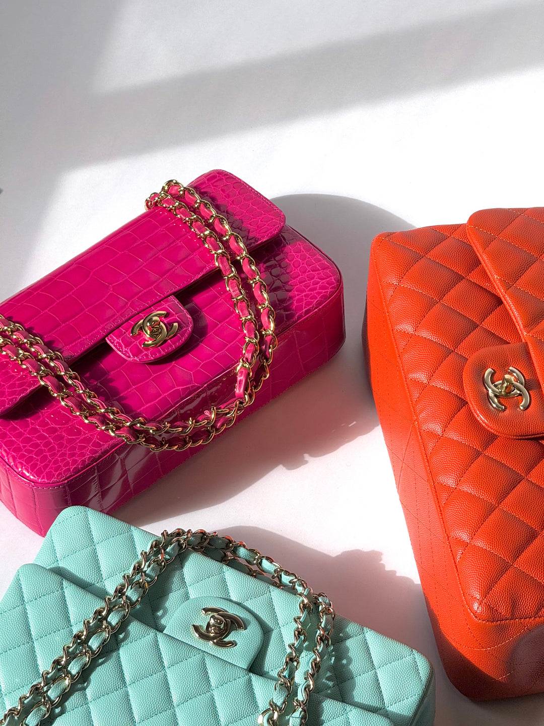 Chanel Fuchsia Alligator Medium Classic Flap Bag