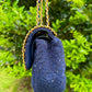 Chanel 2020 Small Woven Chain Blue Tweed Classic Flap