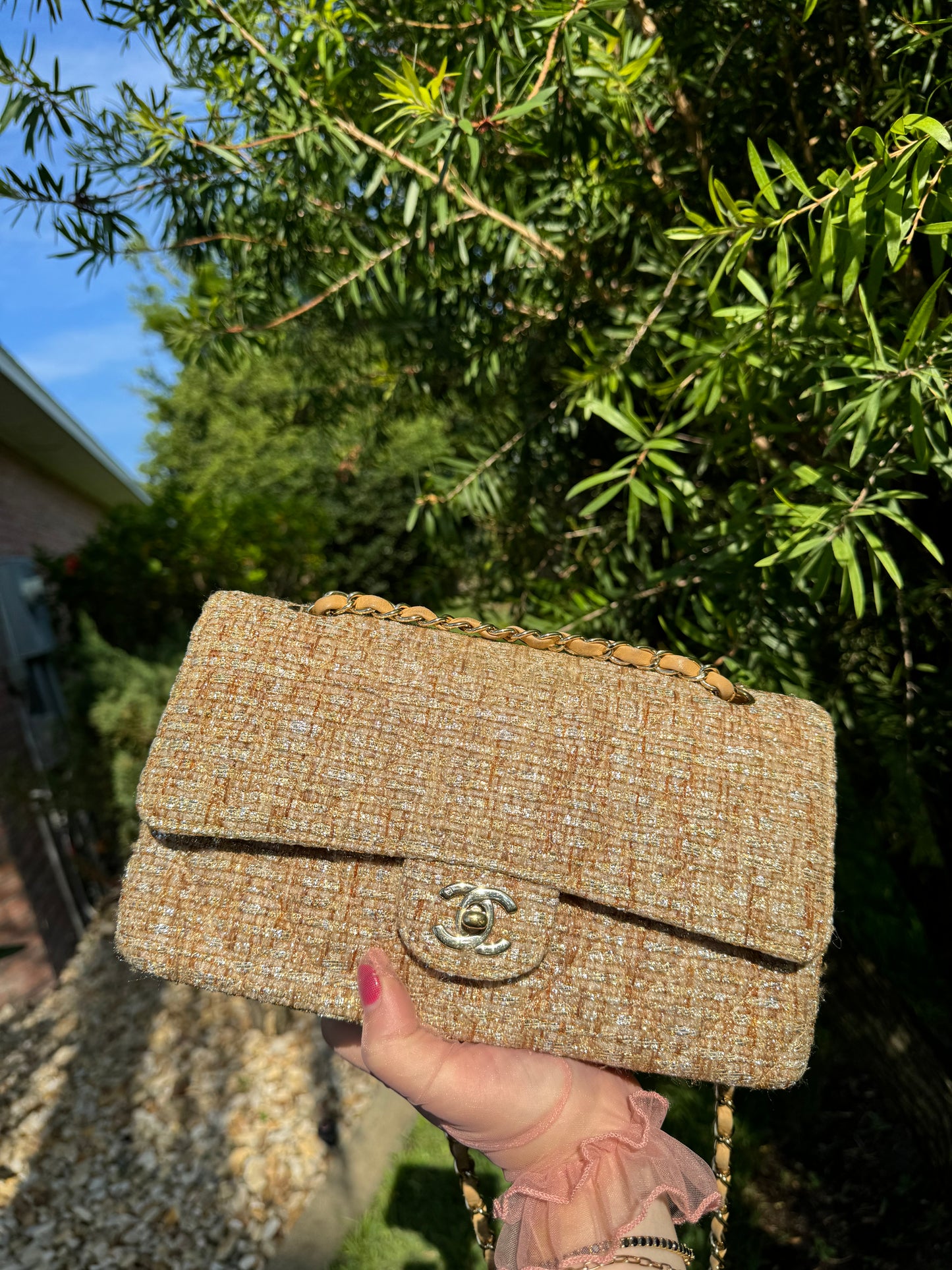 Chanel 24K Medium Vintage Tweed Flap Bag