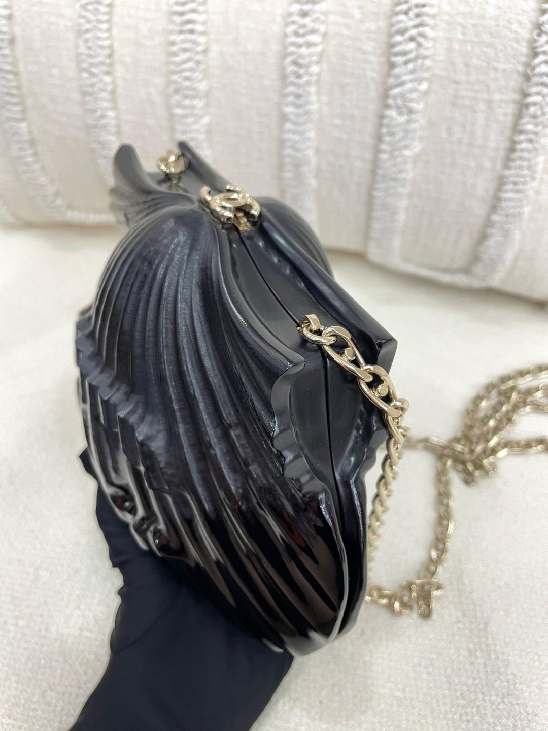 Chanel 19S Black Runway Shell Minaudiere