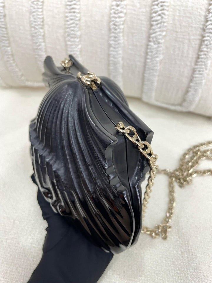 Chanel 19S Black Runway Shell Minaudiere