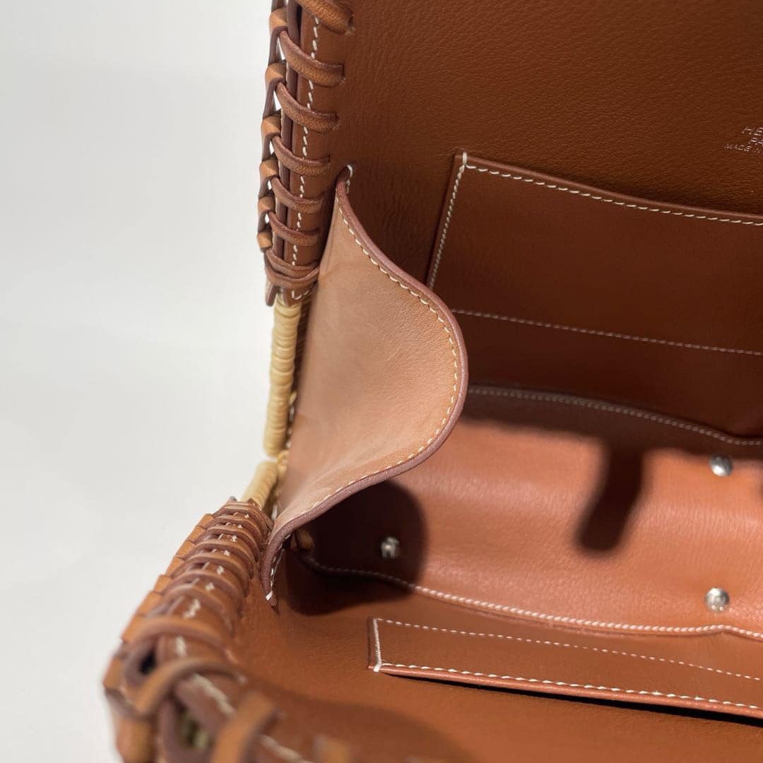 Hermes 2016 Picnic Bolide 25 Fauve Barenia & Osier Wicker Bag