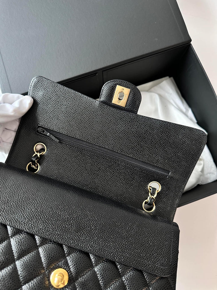 Chanel Black Medium Caviar Double Flap Bag GHW