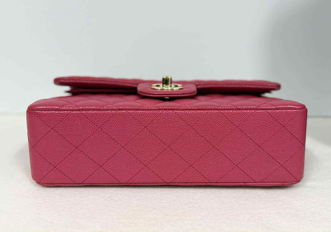Chanel Dark Pink Small Caviar Classic Flap