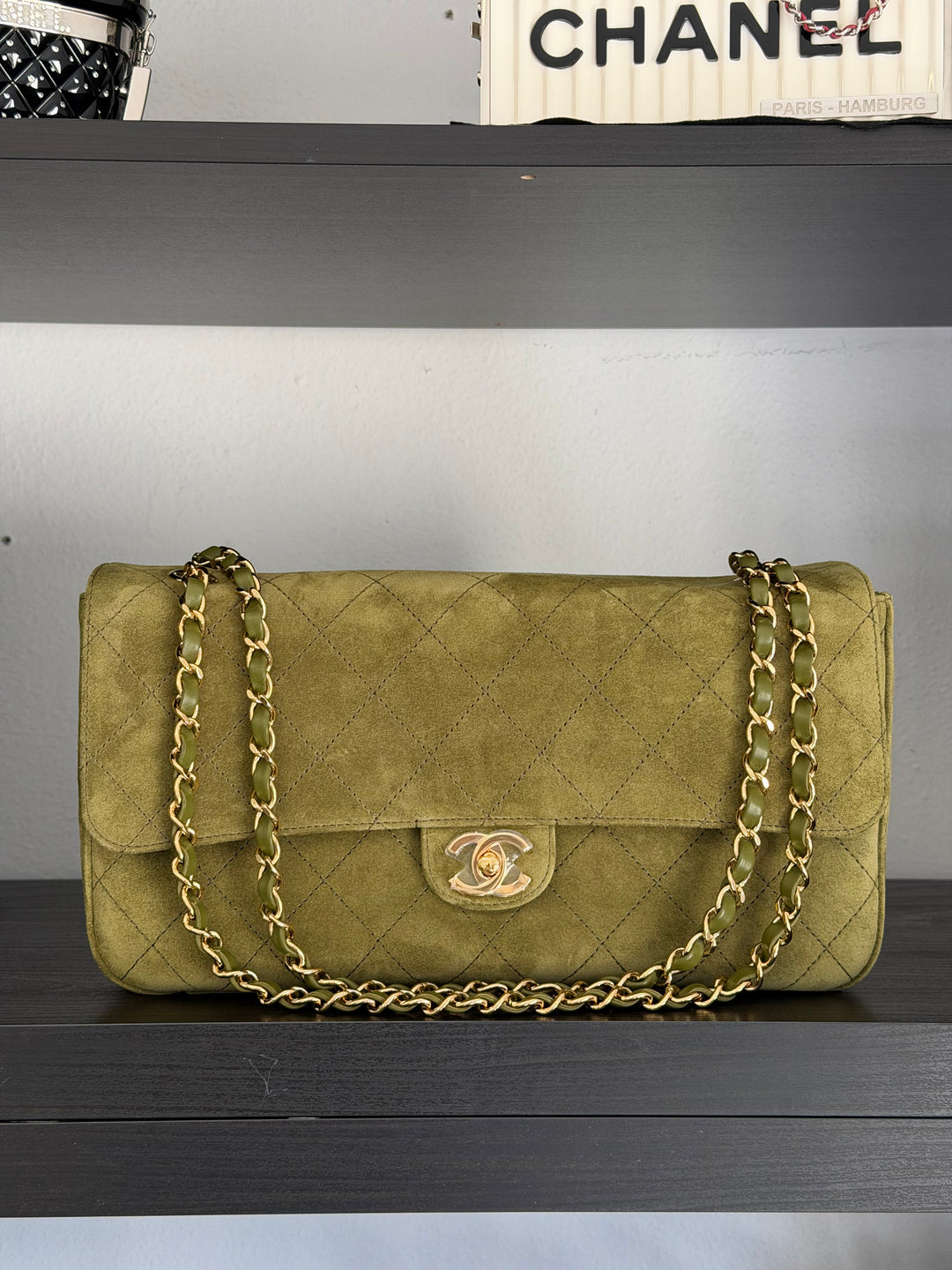Chanel Maxi 32 Flap Bag Beige Souplissimo Suede Calfskin Gold Tone Hardware 2026