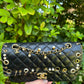 CHANEL 2019 PIERCING CHARMS BLACK MEDIUM CLASSIC DOUBLE FLAP BAG