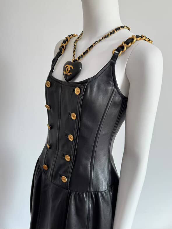 Chanel 1993 Runway Extremely Rare Leather Dress