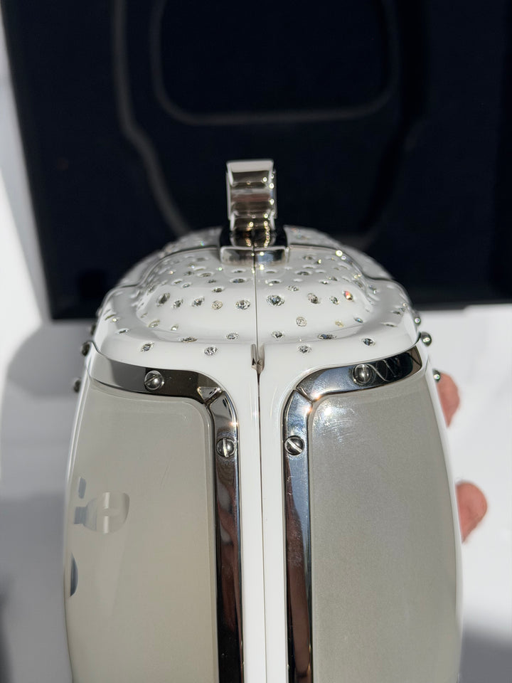 Chanel Ski Gondola Swarovski Minaudière White Silver Hardware 2019