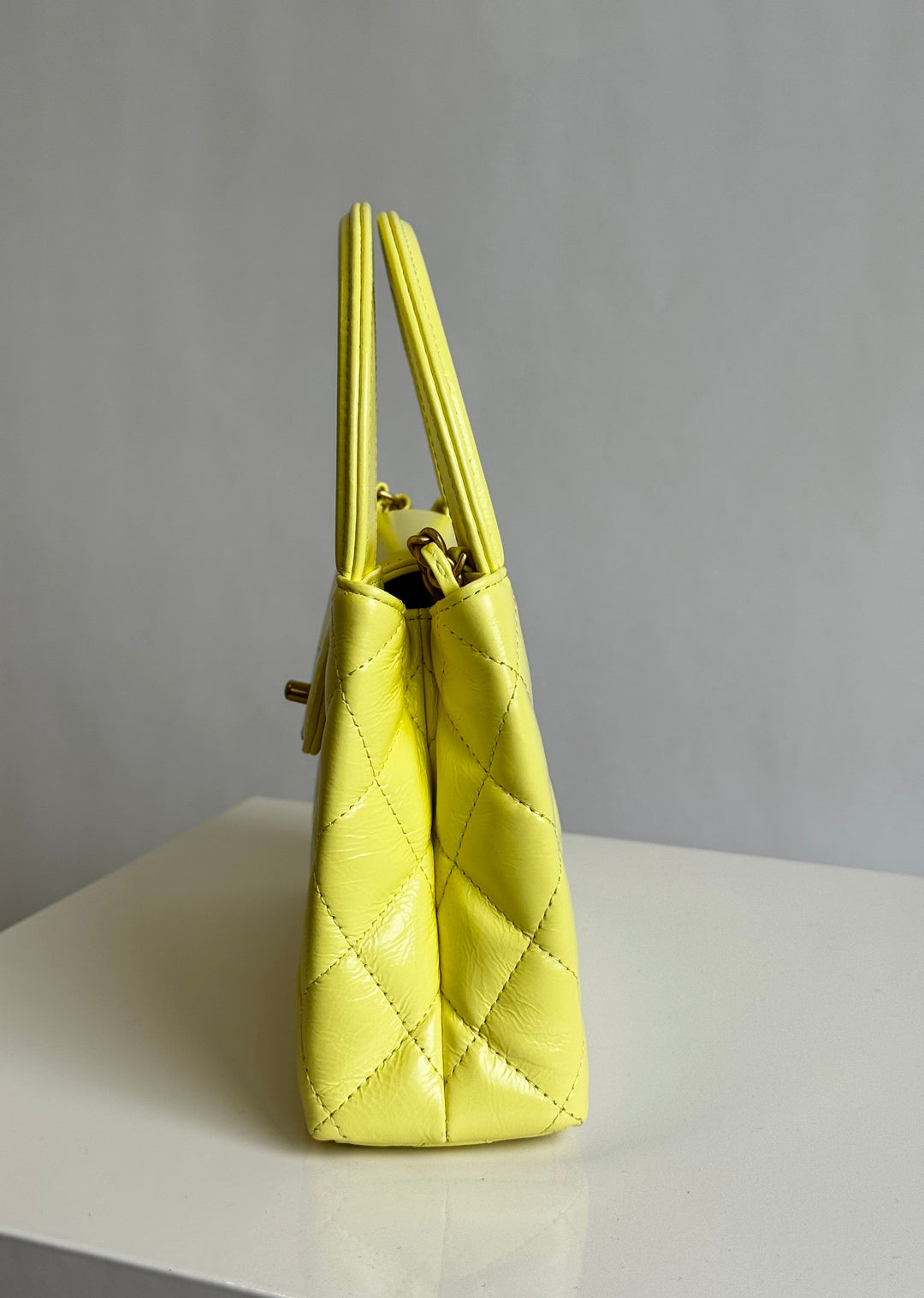 Chanel 2025 Yellow Shiny Calfskin Mini Kelly