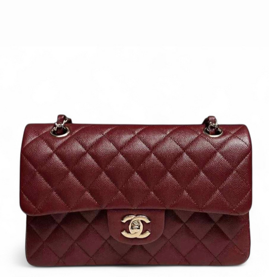 Chanel 19b Burgundy Small Caviar Classic Flap
