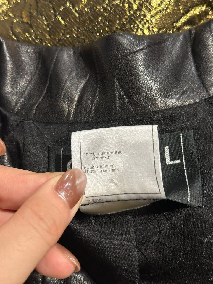 Chanel CC Black & White Leather Runway Trench Coat 2005