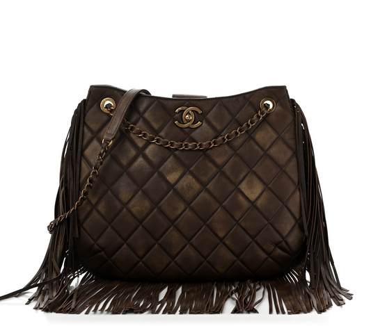 2014 Brown Paris Dallas Runway Fringe Bag