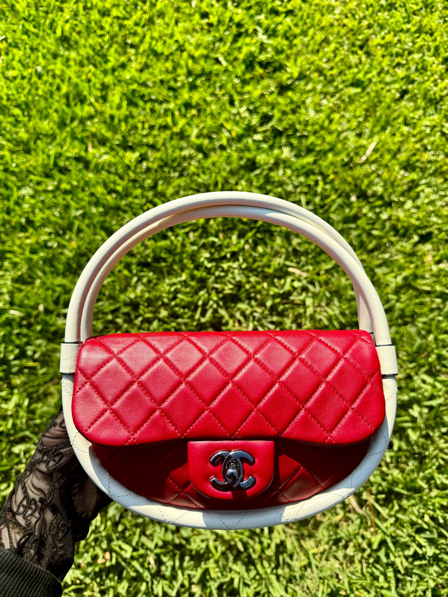 Chanel Runway Small Red Hula Hoop Bag