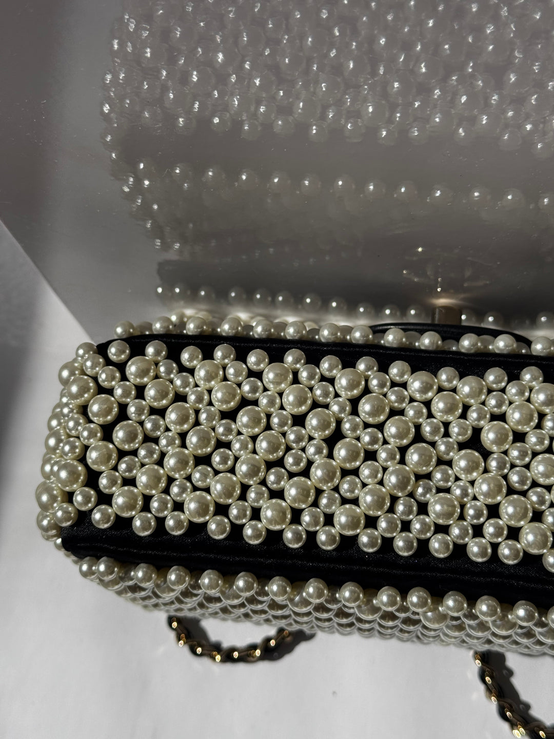 Chanel 19S Pearl Embellished Mini Rectangular Flap Bag