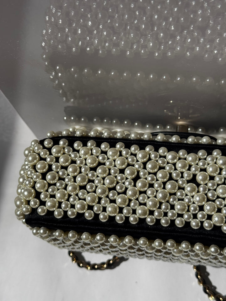 Chanel 19S Pearl Embellished Mini Rectangular Flap Bag