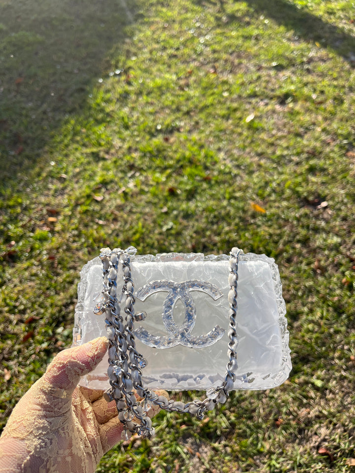 Chanel RARE Runway Acrylic Crystal CC Ice Cube Clutch