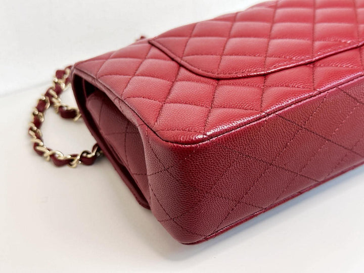 Chanel Classic Medium Double Flap Burgundy Caviar Gold Hardware 2019