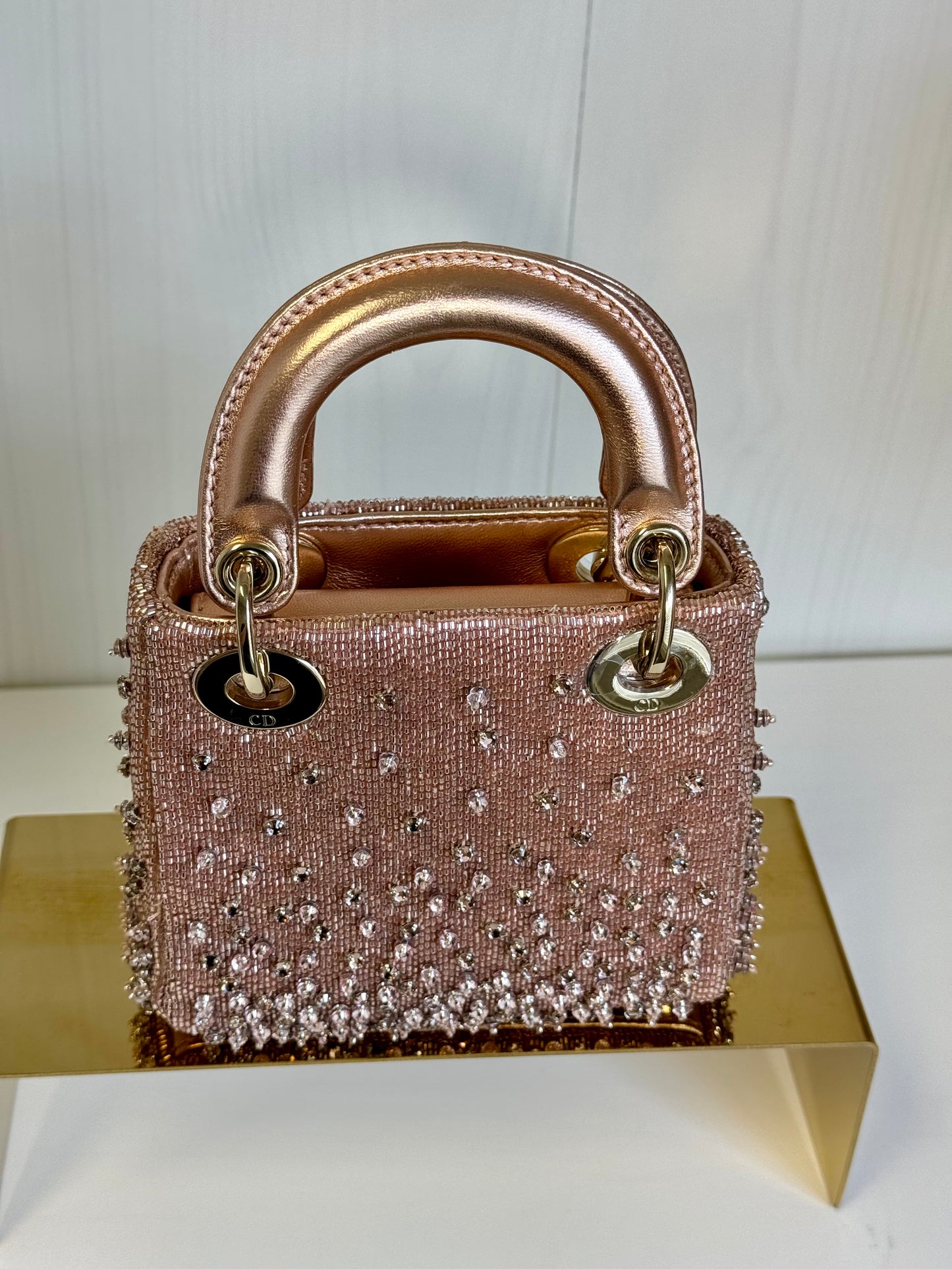 2022 Satin Rose Champagne Micro Beaded Lady Dior