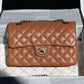 Chanel 22S Small Caramel Lambskin Classic Flap Bag + LGHW
