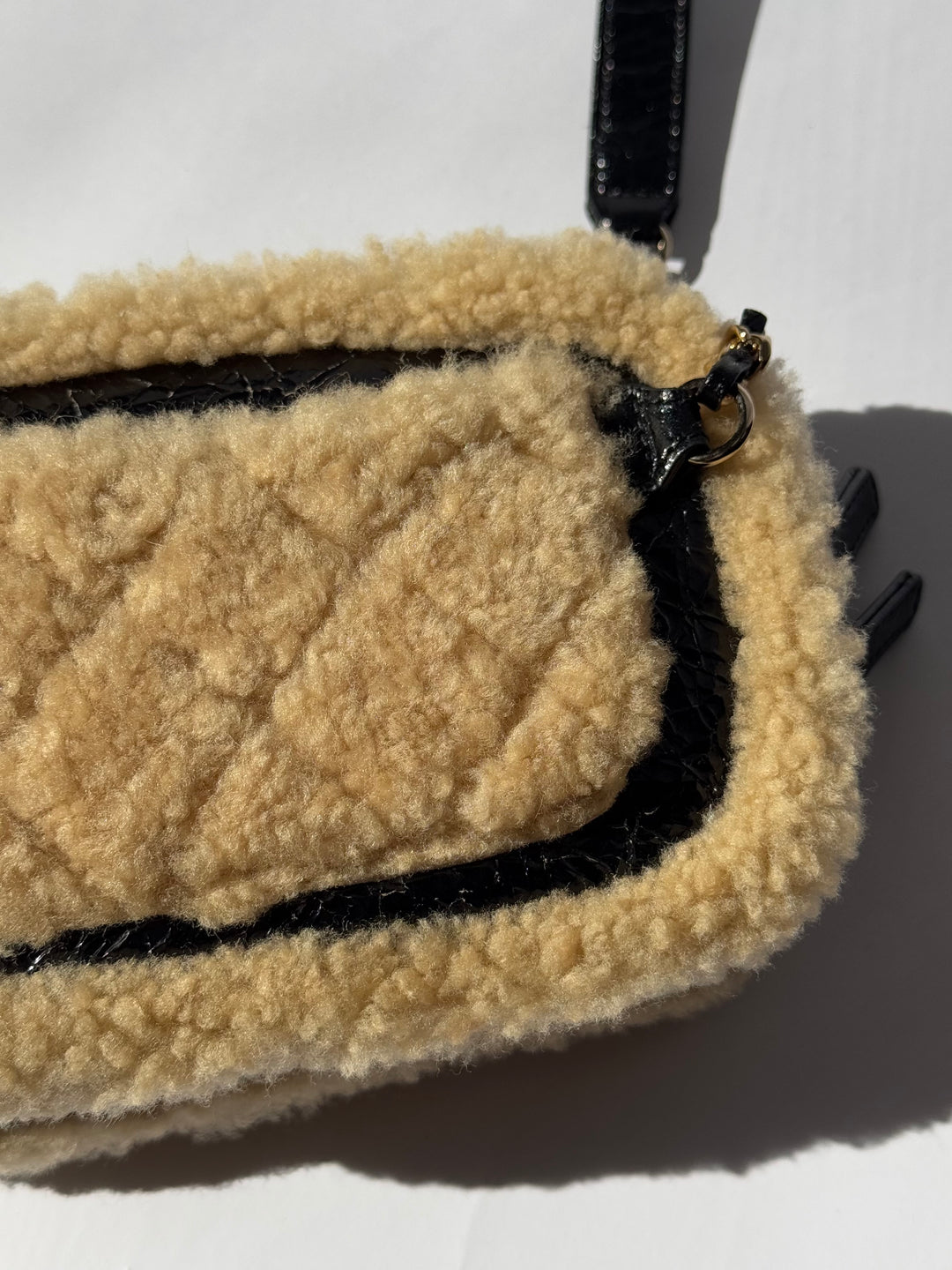 Chanel Shiny Crumpled Sheepskin Shearling CC Mania Waist Bag