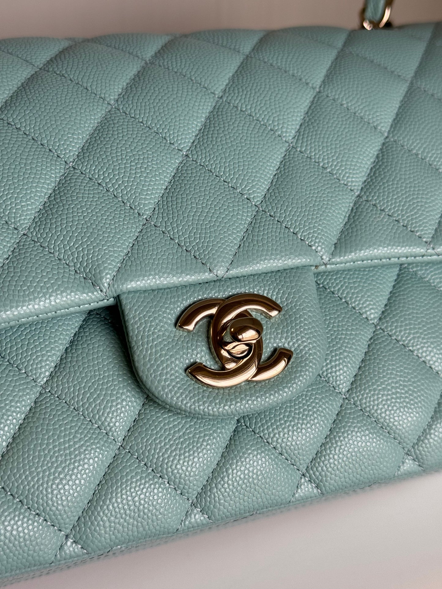 Chanel 20C Tiffany Blue Medium Caviar Flap Bag