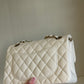 Chanel White Small Caviar Classic Flap Bag