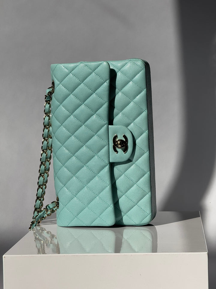 Chanel 19C Tiffany Medium Caviar Double Flap Bag