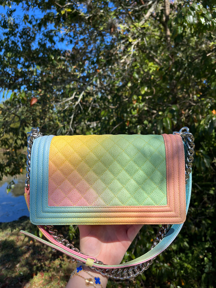 Chanel Rainbow Caviar Medium Boy Bag