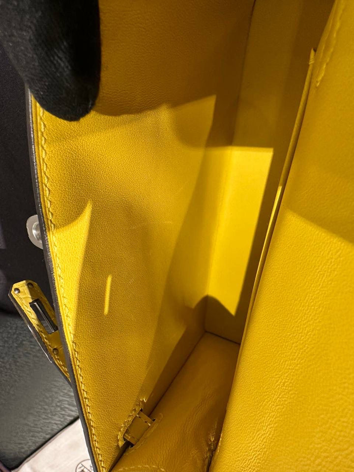 Hermès Mini Kelly 20 Alligator Mimosa Palladium Hardware